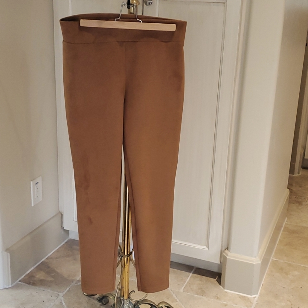 Loft camel faux suade leggings